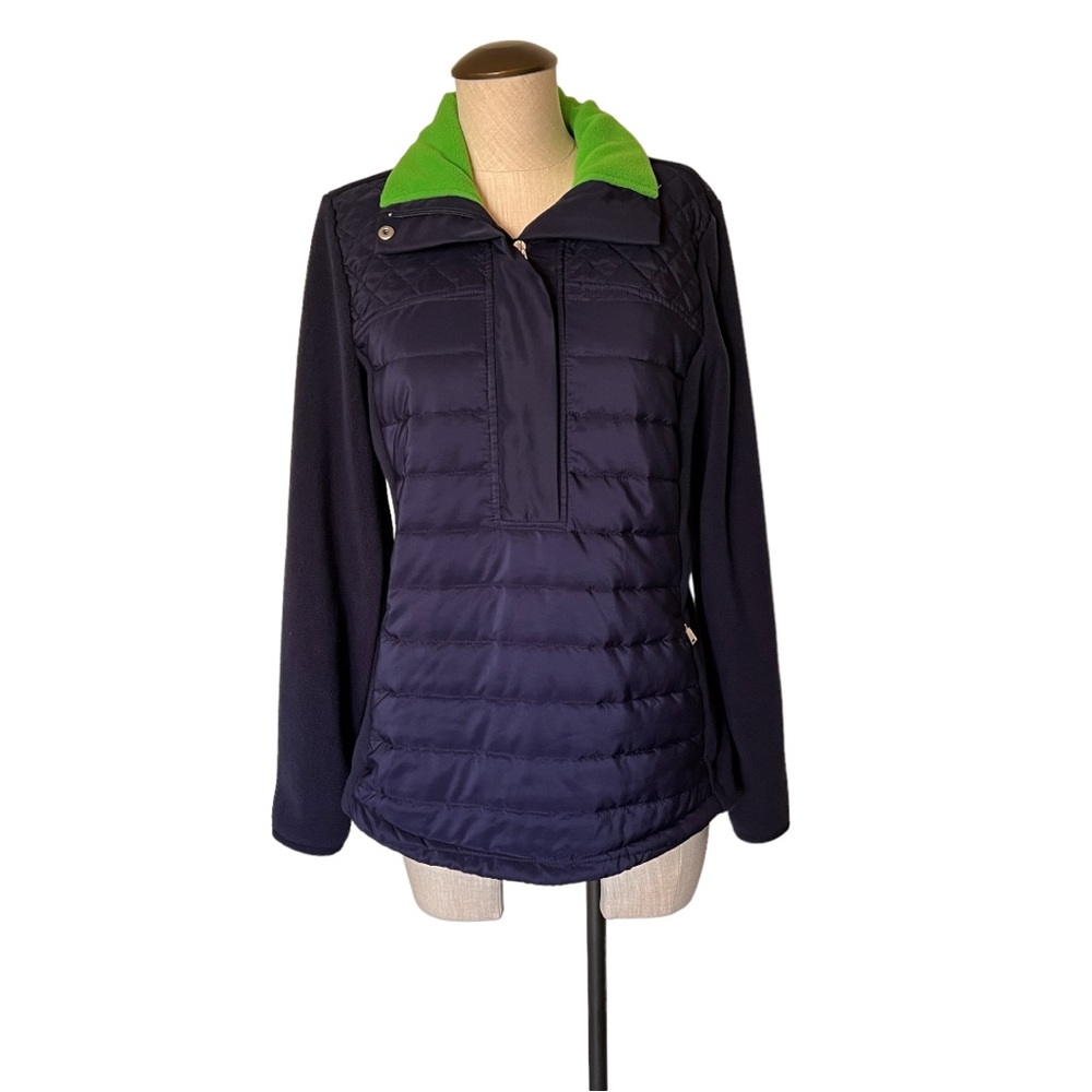 Ralph Lauren L-RL ActiveBlue/Green Fleece/Quilted Women’s Pullover Sz M